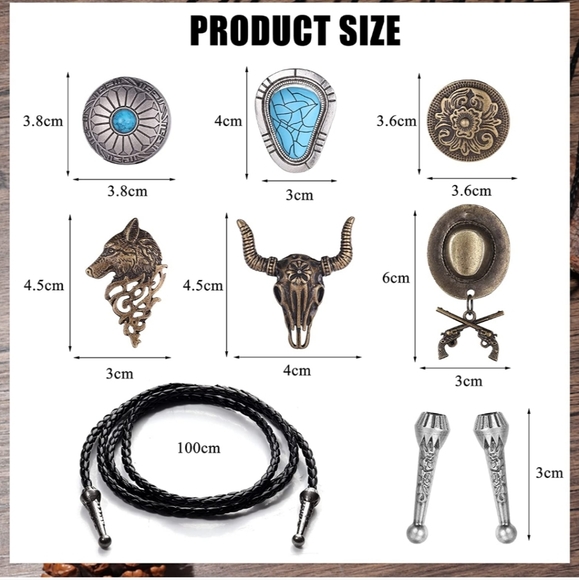 New set of western leather bolo ties - Picture 6 of 6